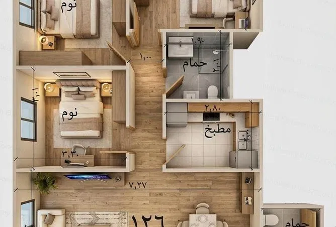 3-bedroom apartment 126 m² for sale in Gate 1 - Khofo