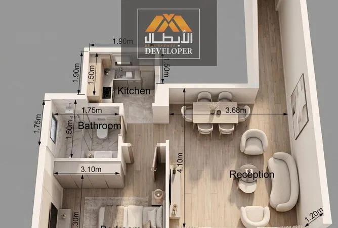 1-bedroom apartment 63 m² for sale in El Hegaz Gate Abtal