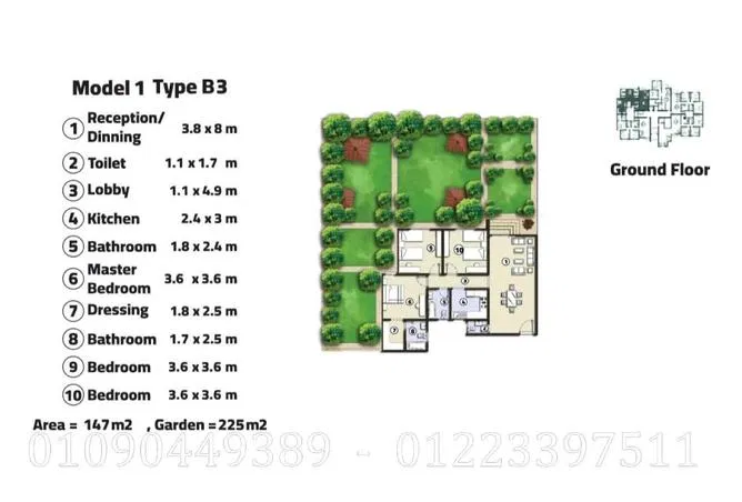 3-bedroom apartment 147 m² for sale in Bait Alwatan