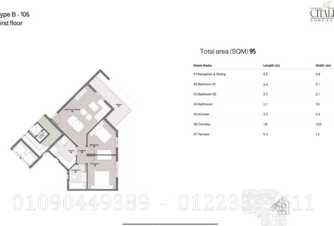 3-bedroom apartment 95 m² for sale in Citalia