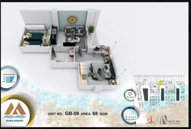 2-bedroom apartment 68 m² for sale in El Kawther District