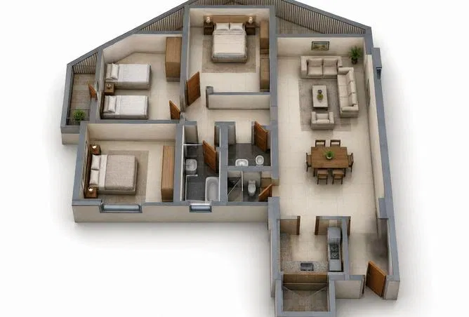 شقة 3 غرف 180 م² للبيع في Lebanon St.