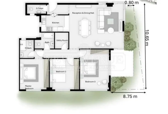 شقة 3 غرف 162 م² للبيع في Hayati Residence