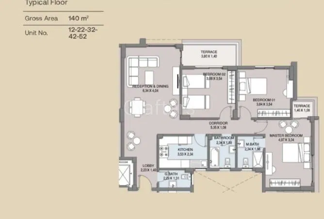 3-bedroom apartment 140 m² for sale in Westview Residence