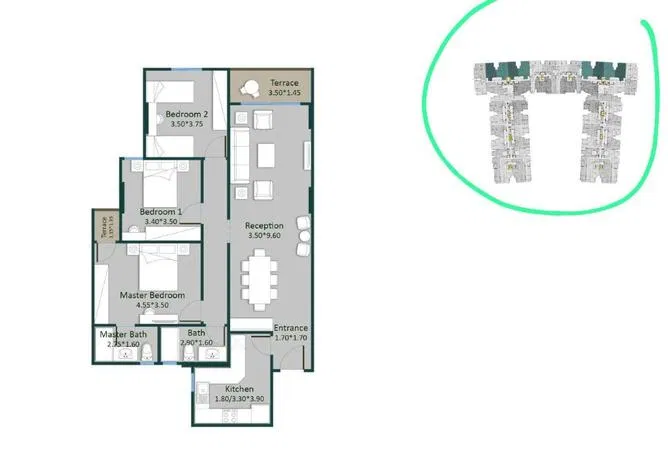 3-bedroom apartment 141 m² for sale in Muruj