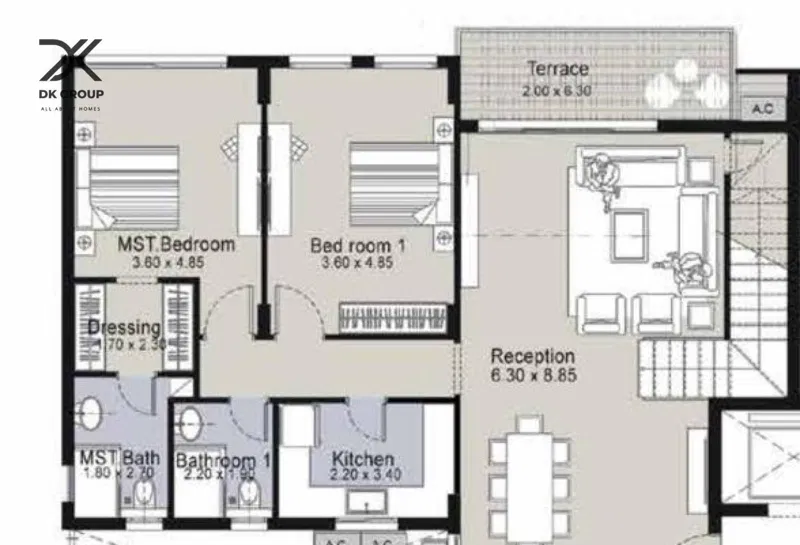3-bedroom penthouse 151 m² for sale in Marina 8