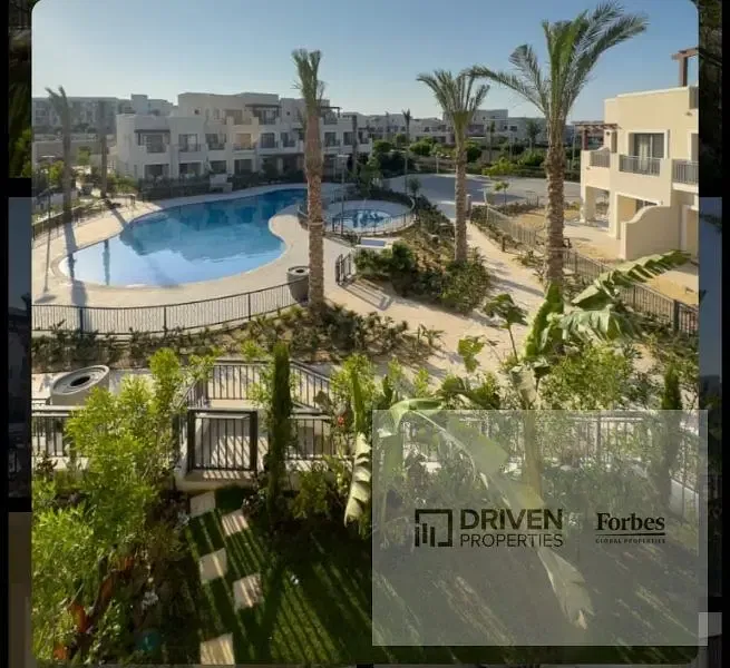 Luxury Fully Furnished Corner Town House with Pool View for Sale by Installments in Marassi North Coast