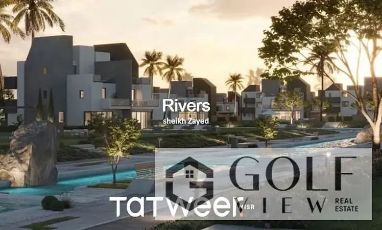 For quick sale, Twin House 205m in a prime location in the heart of Rivers Compound - New Zayed, next to Sodic and Al Marasem - by Misr Development Company.