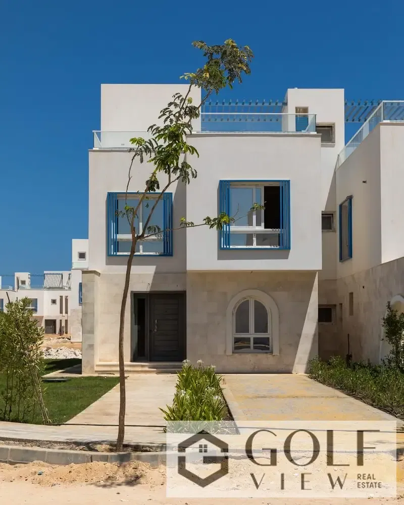 Villa (Townhouse) on the corner—available immediately in Naya Bay, Ras Al-Hikma, on the corner with a view of Crystal Lagoon—available immediately, fu