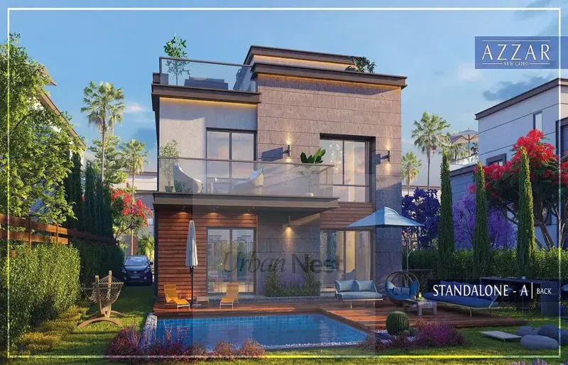 Villa for sale at Azzar - New Cairo - Type A - Prime Location - Pool View