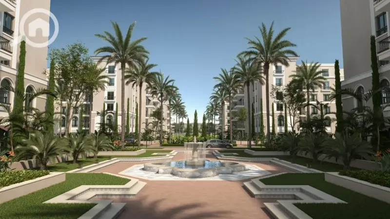 Townhouse for sale in the Village West compound, Sheikh Zayed, with a built area of 223 sqm and a land area of 224 sqm (ground + first) unfinished, in a very distinguished location.