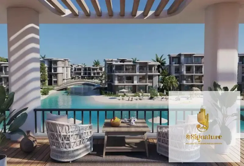 For sale at a special price for a quick sale: a 60m² chalet with a lagoon view, fully finished, located in Adris Buildings, North Coast, Ras El Hekma.