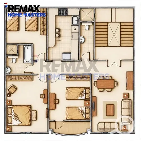 - A distinctive apartment for sale in Mansoura, Jadala, side facade