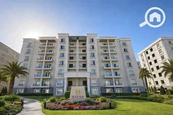 Ready for viewing and immediate delivery: Fully finished north-facing apartment for sale in Mayan Compound, Fifth Settlement. Prime location directly