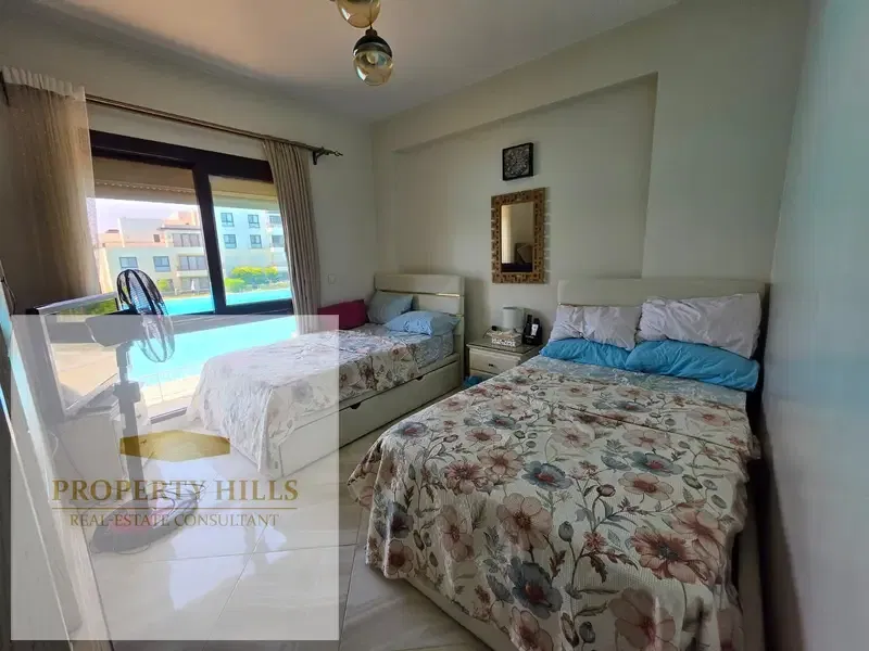 Chalet for sale in Marassi, North Coast – 66 sqm, fully finished with A/C, sea view, and prime location.