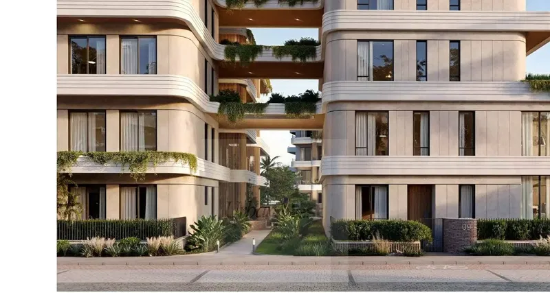 Apartment for sale at Crescent Walk , 6th Settlement , Fully Finished , Garden , Terrace, New Cairo