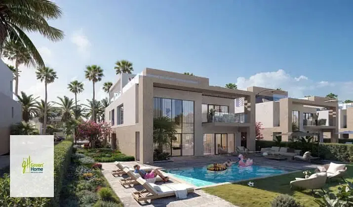 Detached villa for sale, fully finished, with a direct view of the lagoon at Marassi – Mar Bay.