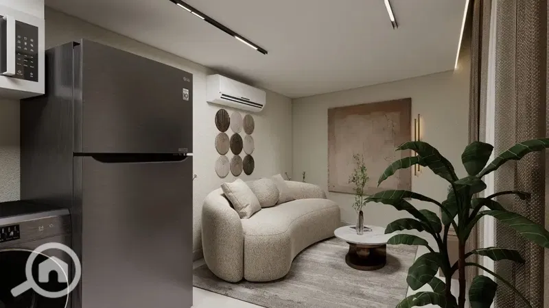 Studio for sale in Al-Tajamouat Al-Banfsaj with a private entrance, one minute from Water Way.