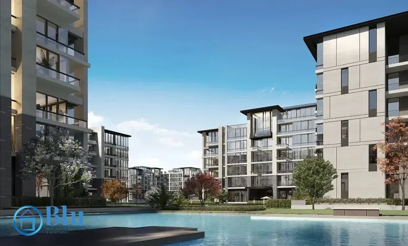 Apartment with Garden For Sale Prime Location Direct Lagoon View in Waterway The View – 90 Street, Fifth Settlement, New Cairo (SODIC Eastown & AUC)