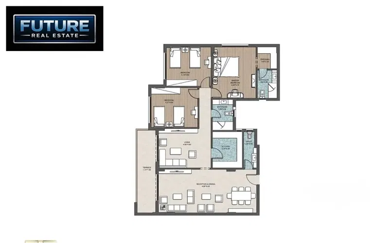 222 sqm apartment in the First District in Beit Al-Watan, New Cairo, Fifth Settlement