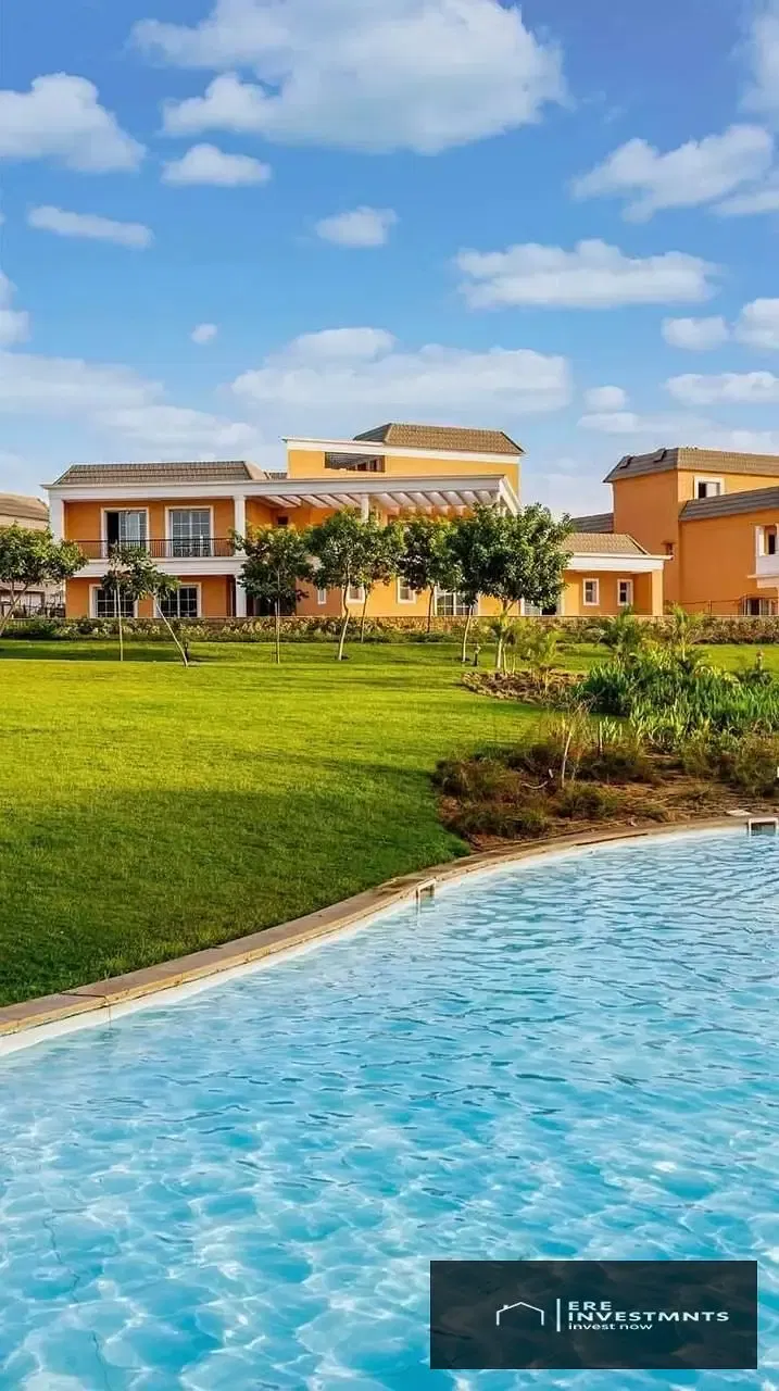 Lowest down payment, corner villa - ready to move in - for sale in Layan, Fifth Settlement, with private swimming pool - prime location