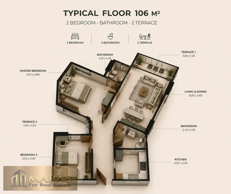 Apartment 106 sqm for Sale in Taqseem Degla | Launch Discount | Flexible Installments Up to 8 Years | Prime Investment Opportunity