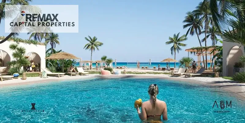 Third row from the sea with a view of the lagoon, fully finished and delivery in 2027, a ground chalet with a garden in the heart of Sidi Abdel Rahman, Elios Bianchi.
