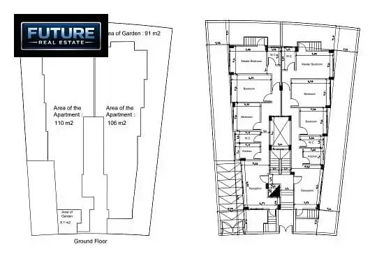 Apartment 147 sqm + 70 sqm garden in Al-Nargis Al-Jadida, Fifth Settlement