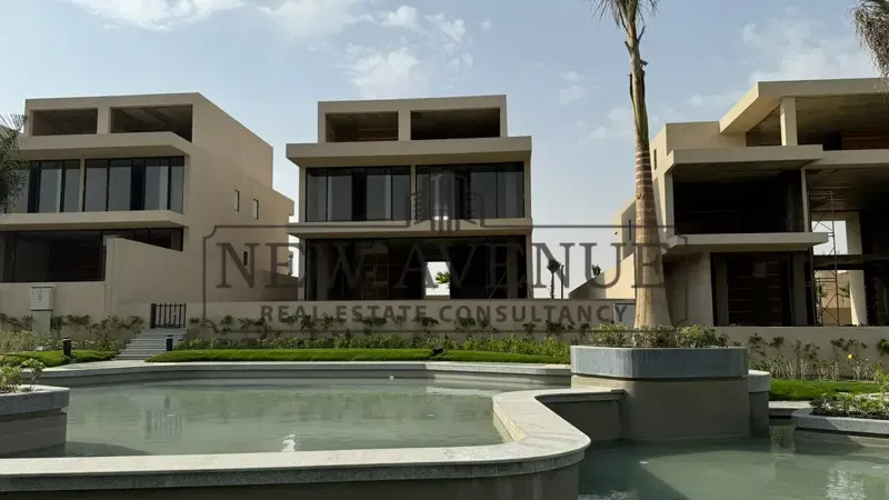 Delivered Standalone Villa with Pool in Lake View Boutique New Cairo Overlooking Greenery and Water features Semi finished by El Hazek Development