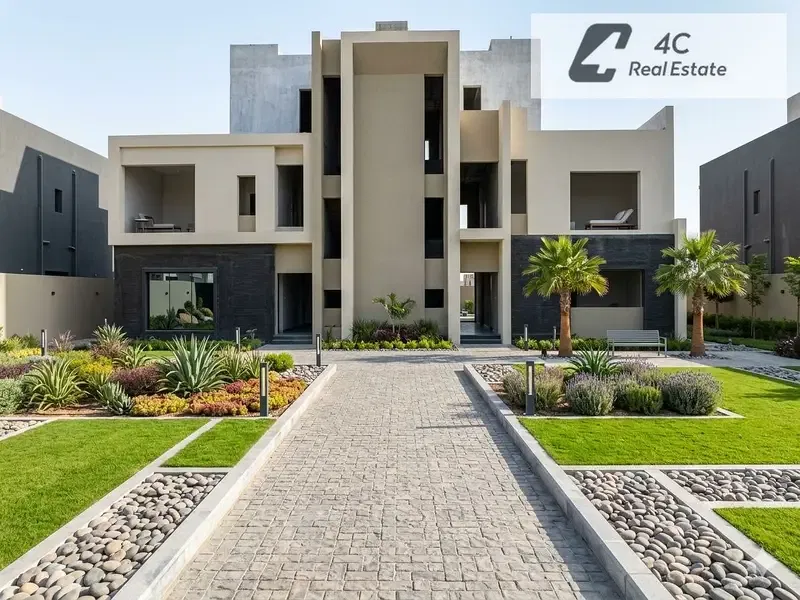 Lowest total price twin house villa 377m 4 bdr with Dp & installments prime location open landscape view in Saada Compound First Settlement