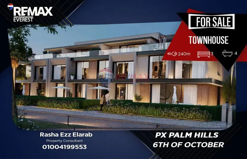 Townhouse for Sale in PX Palm Hills – Prime Location | Core & Shell