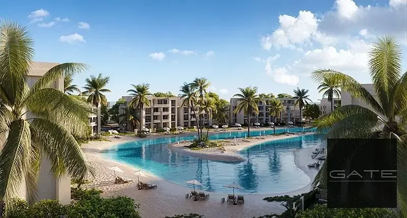 Two-bedroom chalet, finished | Direct Lagoon | Resale at first launch price | In the finest projects on the North Coast, Mar Bay - Al Marasem