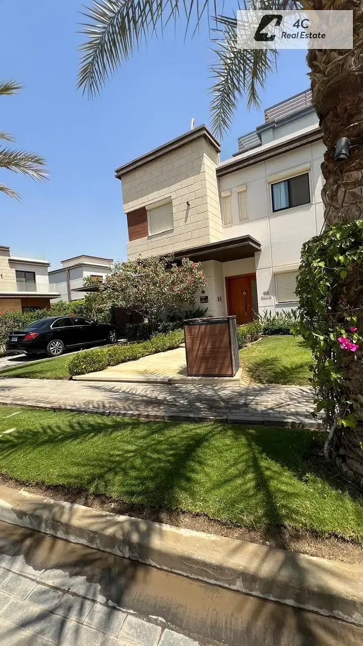Townhouse with roof for sale 300m with the best distinguished view prime location 4 bedrooms in Azzar 2 Compound Fifth Settlement New Cairo