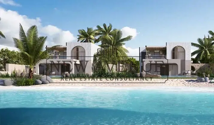 Townhouse middle prime location direct on lagoon delivery 2027 with downpayment and installments for sale in the waterfall village The Med