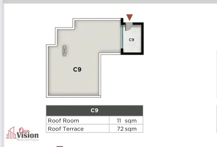 Apartment for sale in Badr El Din (Kayan) penthouse 125 meters 75 roof 3 rooms 2 bathrooms semi-finished Type C required 5,600,000 with 335,000 installment every 3 months 60,000