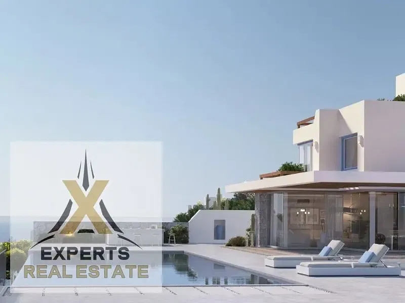Villa for sale in the North Coast, Ras Al-Hikma, VIP Mountain View Levels, first row by the sea, one of only 22 villas, private pool and private beach. Standalone VIP villa, finished.
