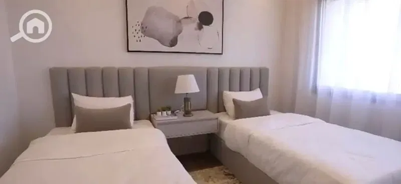 For sale: 118m² apartment + 65m² garden in Marvel Al-Marasem, New Zayed. Ultra super-lux finish, 2 bedrooms (master with bath & dressing), reception,