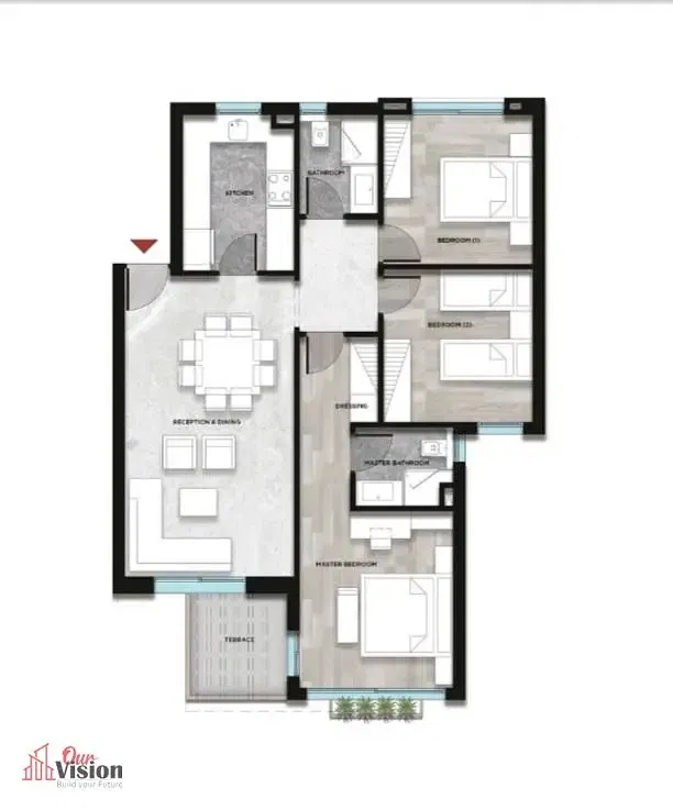 Apartment for sale in Badr El Din (Kayan) Penthouse 120 meters 60 sq m roof terrace 3 bedrooms 2 bathrooms Type A Landscape view Semi-finished Asking