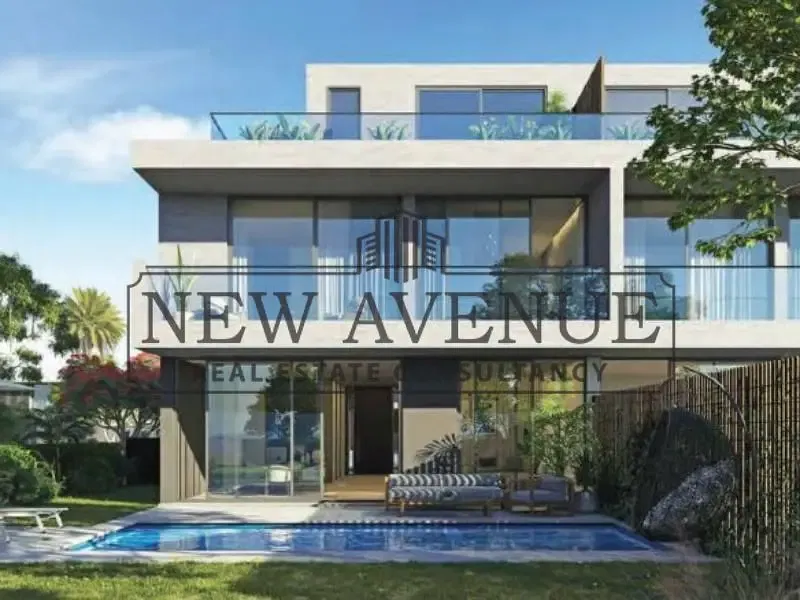 Villa with down payment and installments Over looking greenery and lake in Swan lake residence by Hassan Allam