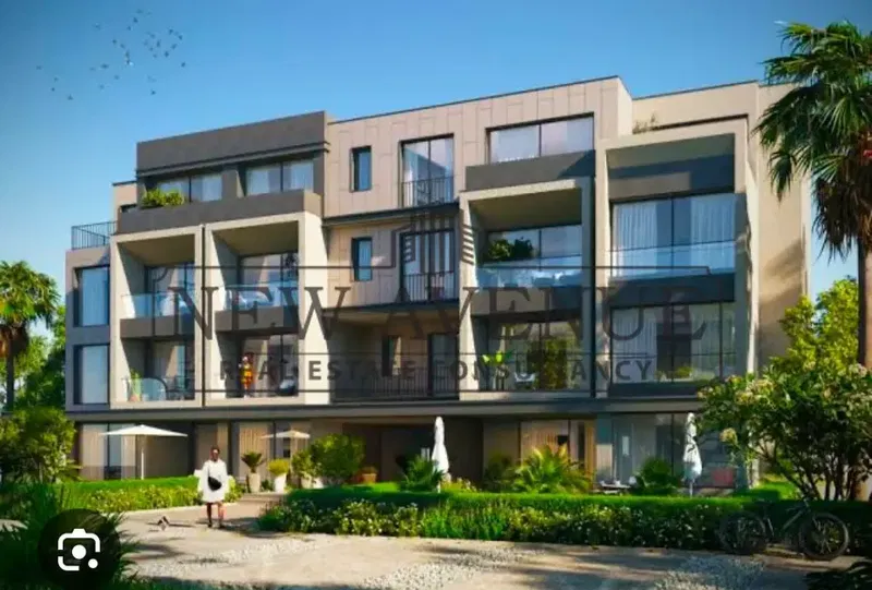 Apartment fully finished 3rd floor terrace corner overlooks wide garden + double view of water feature 2 Master bedrooms in palm hills px