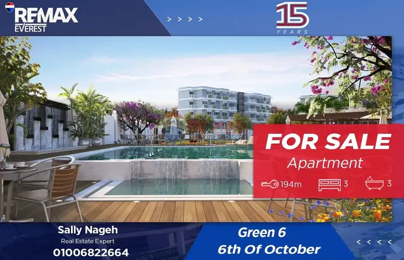 194m Semi-finished apartment in Green 6 Compound