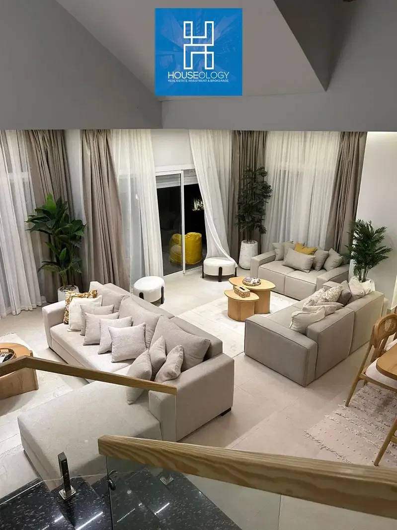Twin house villa, ready to move, fully furnished and air conditioning, for sale in Mazarine, New Alamein, with a prime location