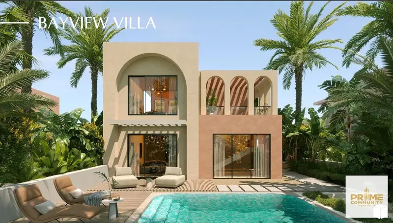 Corner Standalone villa ( Bayview villa) for sale below the original price FULLY FINISHED in prime location in Ogami SODIC North coast Ras al Hikma